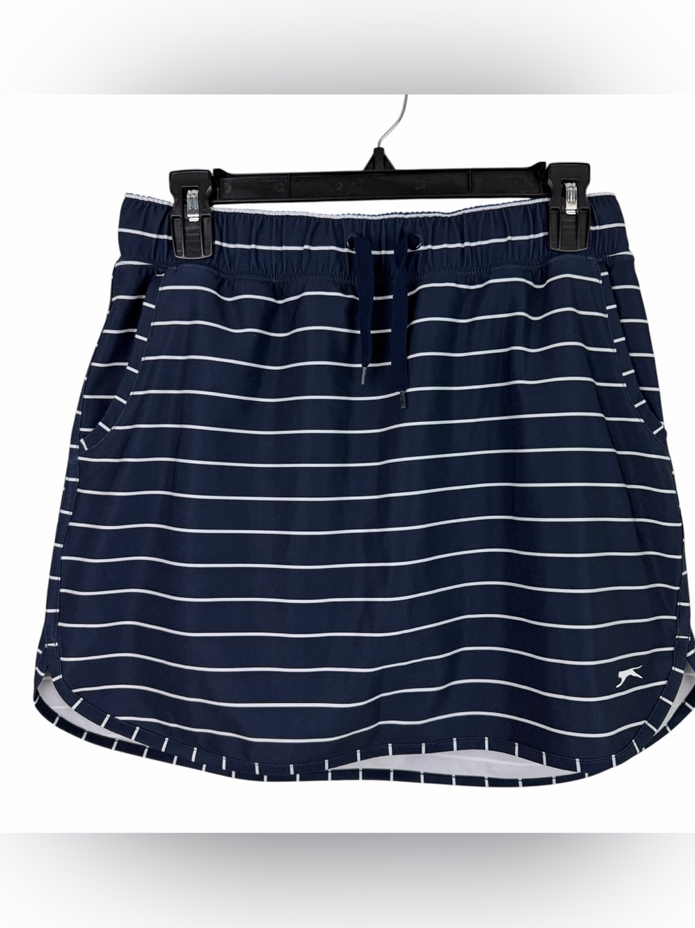 Slazenger | Navy White Stripe Shorts Lined Activewear Skirt